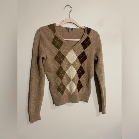 Apt. 9 Sweaters - 100% Cashmere Apt 9 Sweater with Argyle print Brown Beige White Tan